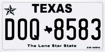 TX license plate DOQ8583