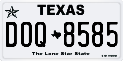 TX license plate DOQ8585
