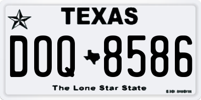 TX license plate DOQ8586