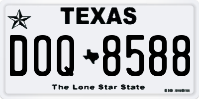 TX license plate DOQ8588