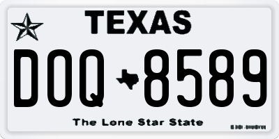TX license plate DOQ8589