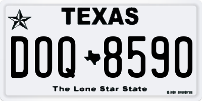 TX license plate DOQ8590