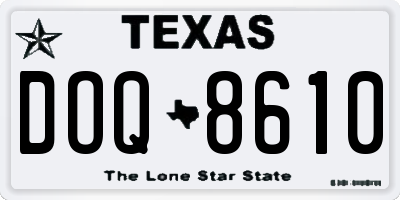 TX license plate DOQ8610
