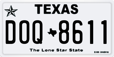 TX license plate DOQ8611