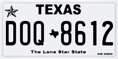 TX license plate DOQ8612
