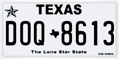 TX license plate DOQ8613