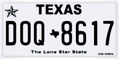 TX license plate DOQ8617