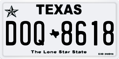 TX license plate DOQ8618