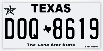 TX license plate DOQ8619