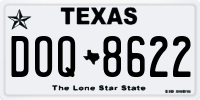 TX license plate DOQ8622