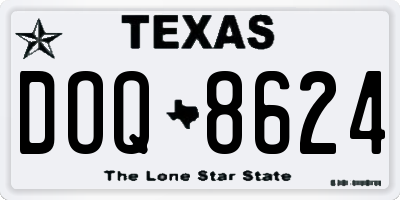 TX license plate DOQ8624