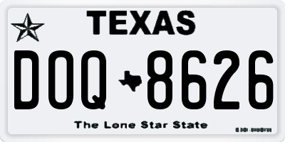 TX license plate DOQ8626