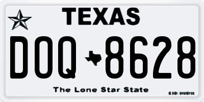 TX license plate DOQ8628
