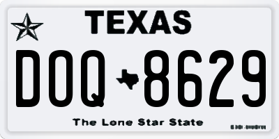TX license plate DOQ8629