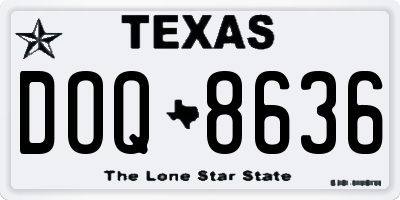 TX license plate DOQ8636