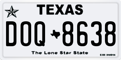 TX license plate DOQ8638
