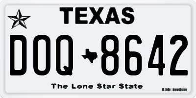 TX license plate DOQ8642
