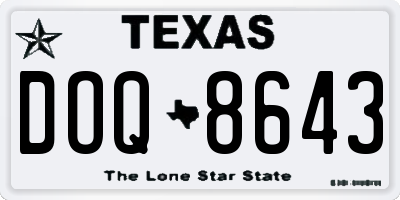 TX license plate DOQ8643