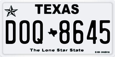 TX license plate DOQ8645