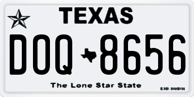 TX license plate DOQ8656