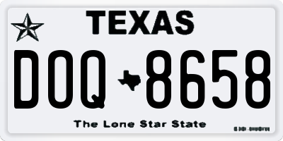 TX license plate DOQ8658