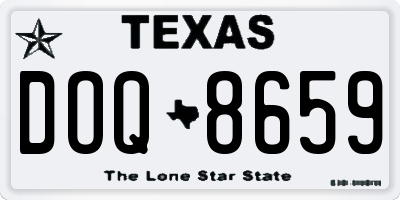 TX license plate DOQ8659