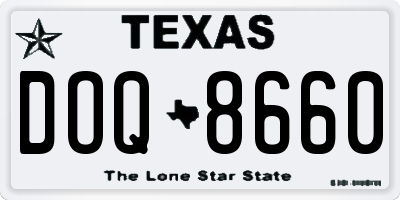 TX license plate DOQ8660
