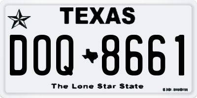 TX license plate DOQ8661