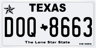 TX license plate DOQ8663