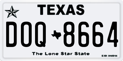 TX license plate DOQ8664