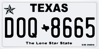 TX license plate DOQ8665