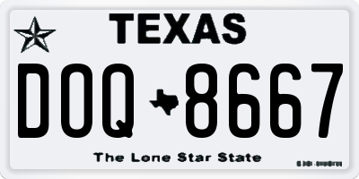 TX license plate DOQ8667