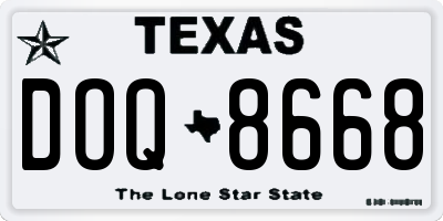 TX license plate DOQ8668