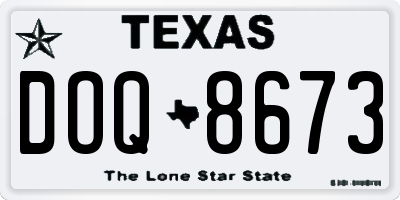 TX license plate DOQ8673