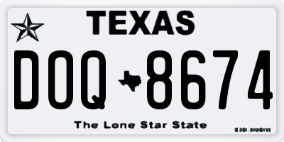 TX license plate DOQ8674