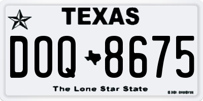 TX license plate DOQ8675