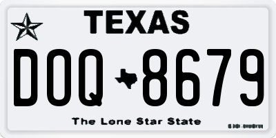 TX license plate DOQ8679
