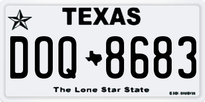 TX license plate DOQ8683