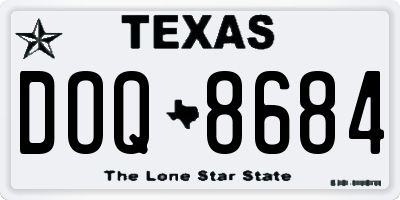 TX license plate DOQ8684