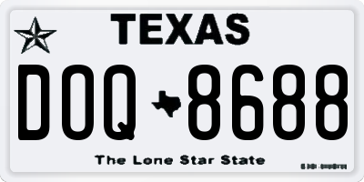 TX license plate DOQ8688