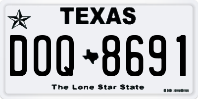 TX license plate DOQ8691