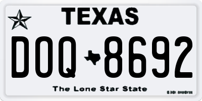 TX license plate DOQ8692