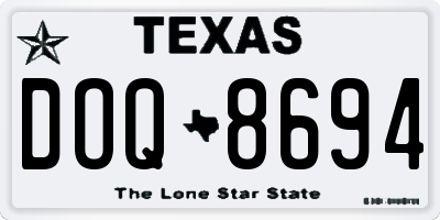 TX license plate DOQ8694
