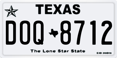 TX license plate DOQ8712