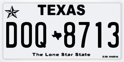 TX license plate DOQ8713