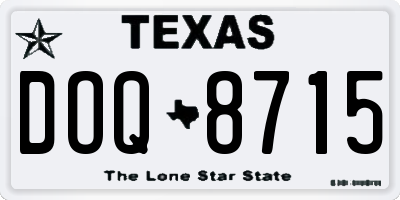 TX license plate DOQ8715