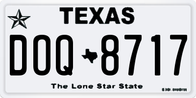 TX license plate DOQ8717