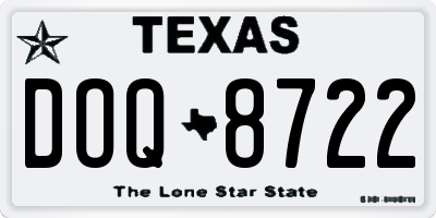 TX license plate DOQ8722