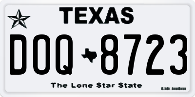 TX license plate DOQ8723