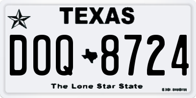 TX license plate DOQ8724
